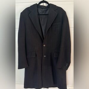 Men’s Club Monaco Classic Black Wool Overcoat